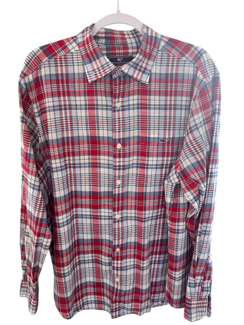 Vineyard Vines Firework Plaid Classic Tucker Men’s Long Sleeve Button Down L